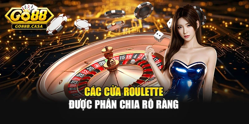 Các cửa Roulette được phân chia rõ ràng